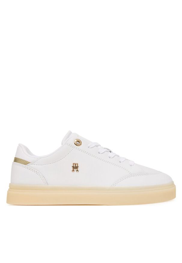 TOMMY HILFIGER - Tommy Hilfiger Sneakersy Chic Elevated FW0FW09400 Biały. Kolor: biały. Materiał: skóra