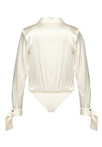 Elisabetta Franchi Body CB-007-57E2-V490 Beżowy Regular Fit. Kolor: beżowy. Materiał: jedwab #7