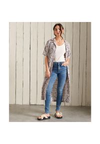 Spodnie turystyczne damskie Superdry High Rise Skinny. Kolor: niebieski. Materiał: elastan, poliester, bawełna. Sport: fitness