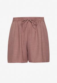 Born2be - Brązowe Szorty z Wysokim Stanem i Wiązaniem Filinelia. Okazja: na co dzień. Stan: podwyższony. Kolor: brązowy. Styl: elegancki, casual #7