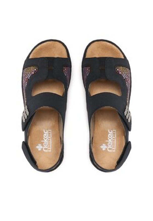 Rieker Sandały 65989-14 Granatowy. Kolor: niebieski. Materiał: skóra