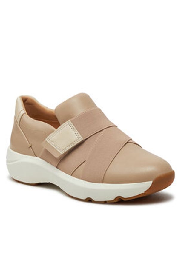 Clarks Sneakersy Tivoli Strap 26177813 Beżowy. Kolor: beżowy. Materiał: skóra