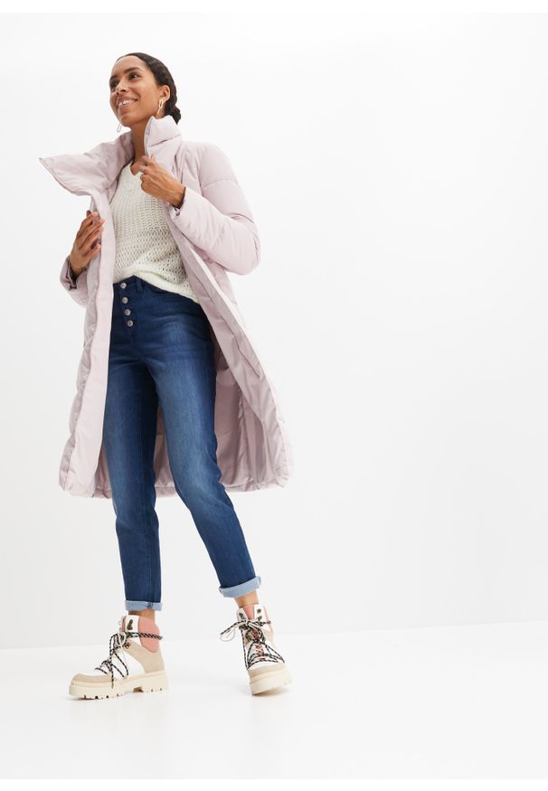 bonprix - Dżinsy ocieplane, z miękką spodnią stroną, Boyfriend. Kolor: niebieski