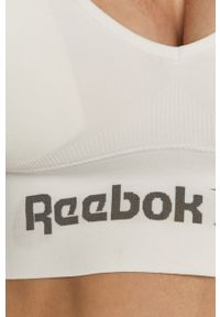 Reebok - Biustonosz sportowy. Kolor: biały. Materiał: nylon, materiał, poliester, elastan #2