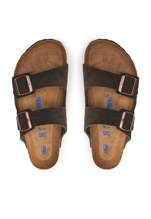 Birkenstock Klapki Arizona Bs 0951311 Brązowy. Kolor: brązowy. Materiał: skóra, zamsz