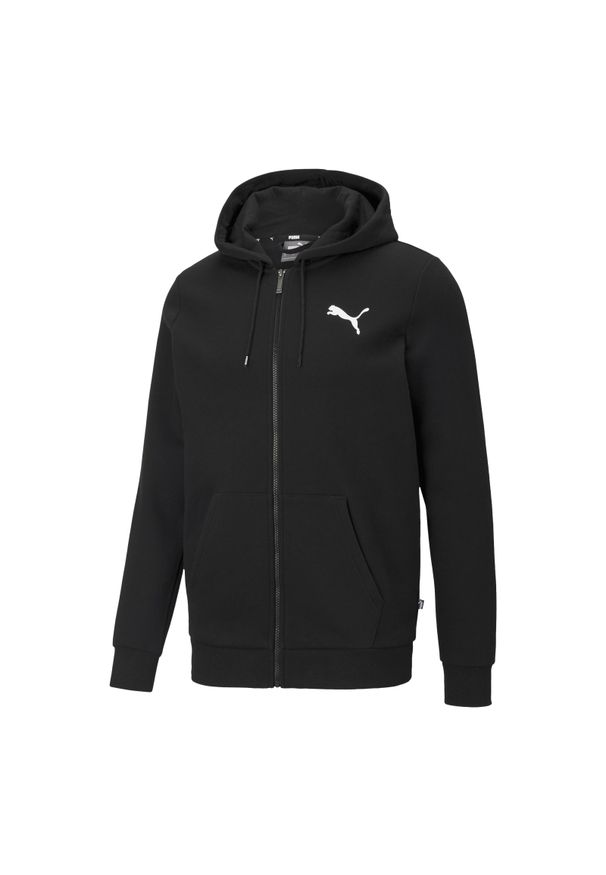 Bluza z kapturem zapinana na zamek błyskawiczny Puma Essentail Logo. Typ kołnierza: kaptur. Kolor: czarny, biały, wielokolorowy. Materiał: elastan, bawełna. Sport: piłka nożna