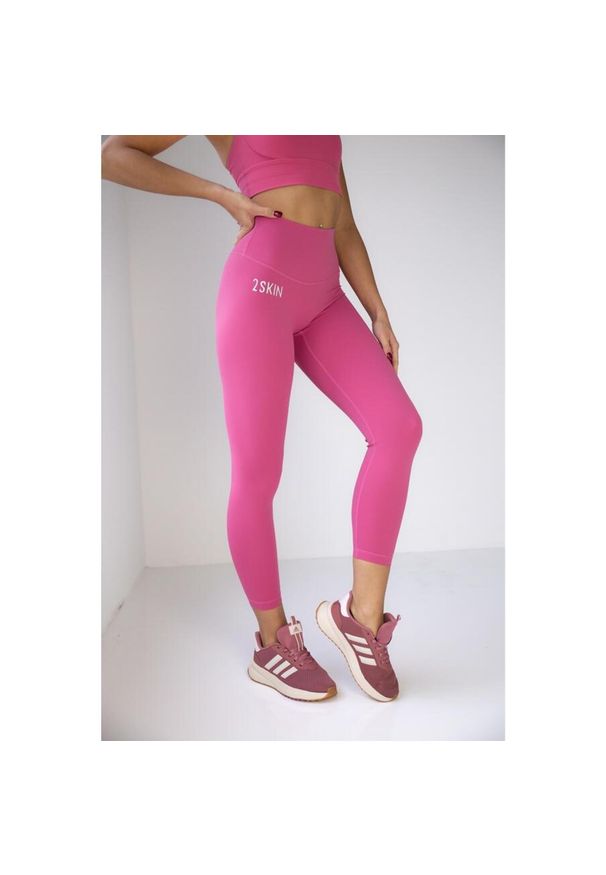 2SkIN - Legginsy z wysokim stanem Pilates różowe. Stan: podwyższony. Kolor: różowy. Sport: joga i pilates