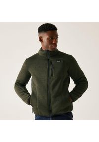 Regatta - Polar męski rozsuwany Barlee. Kolor: zielony. Materiał: polar. Wzór: melanż. Sport: turystyka piesza #1