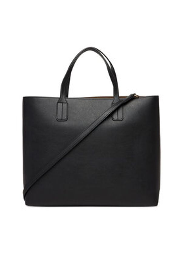 TOMMY HILFIGER - Tommy Hilfiger Torebka Th Icon Satchel AW0AW18122 Czarny. Kolor: czarny. Materiał: skórzane