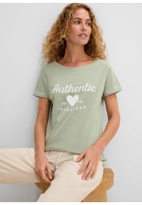 bonprix - T-shirt. Okazja: na co dzień. Kolor: zielony. Styl: casual #3
