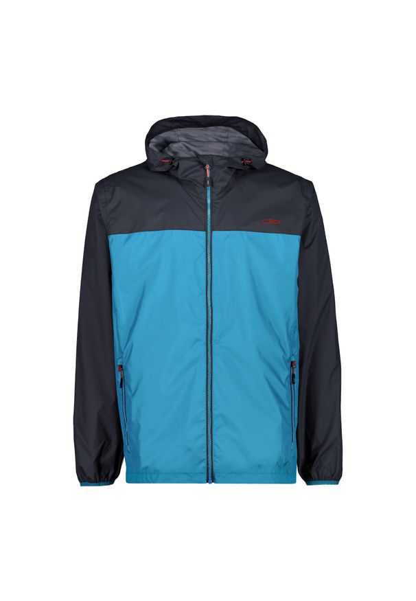 Kurtka przeciwdeszczowa z kapturem CMP. Typ kołnierza: kaptur. Kolor: niebieski. Sport: turystyka piesza