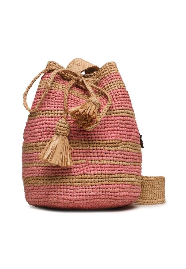 Manebi Torebka Natural Raffia Beach Bucket V 5.8 AE Różowy. Kolor: różowy