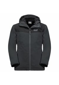 Kurtka dziecięca 3 w 1 Jack Wolfskin snowfrost. Kolor: czarny