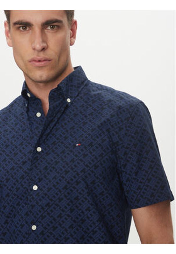 TOMMY HILFIGER - Tommy Hilfiger Koszula MW0MW38954 Granatowy Regular Fit. Kolor: niebieski. Materiał: bawełna