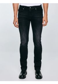 Big-Star - Jeansy męskie dopasowane czarne Terry 955. Okazja: na co dzień. Stan: obniżony. Kolor: czarny. Wzór: jednolity. Styl: casual #1