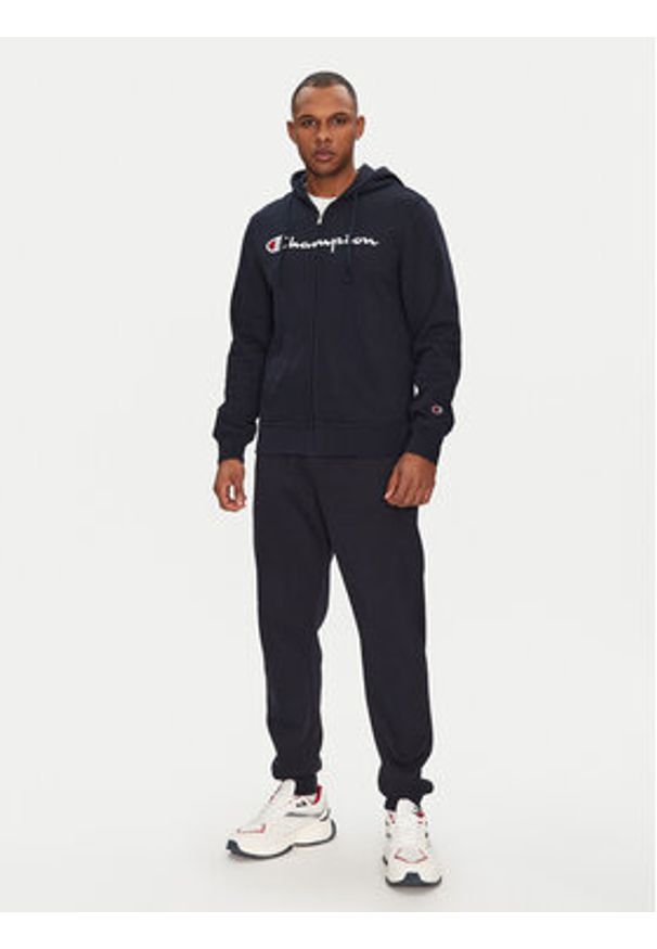 Champion Bluza 220728 Granatowy Slim Fit. Kolor: niebieski. Materiał: bawełna