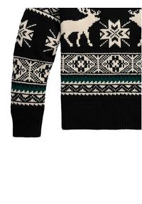 Polo Ralph Lauren Sweter 710982255001 Czarny Regular Fit. Typ kołnierza: polo. Kolor: czarny. Materiał: wełna