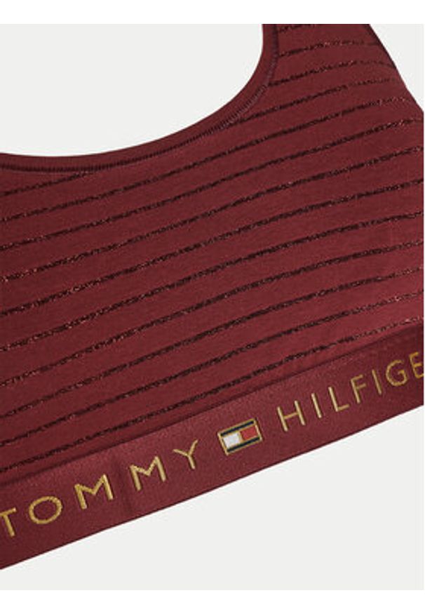 TOMMY HILFIGER - Tommy Hilfiger Top UW0UW05587 Bordowy Slim Fit. Kolor: czerwony. Materiał: bawełna