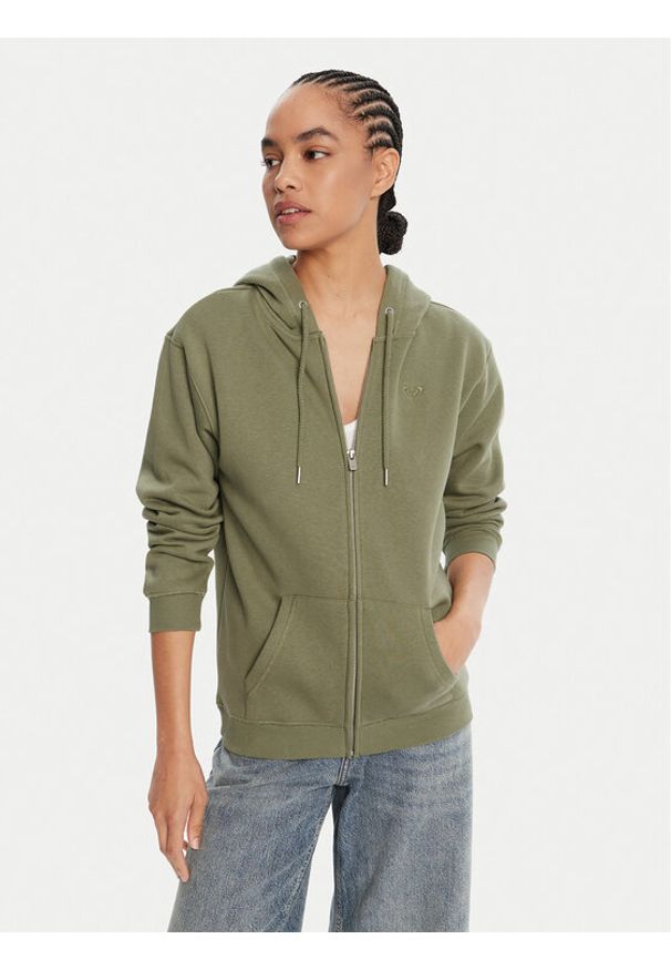 Roxy Bluza Surf Stoked Zipped Brushed ERJFT05022 Zielony Regular Fit. Kolor: zielony. Materiał: bawełna