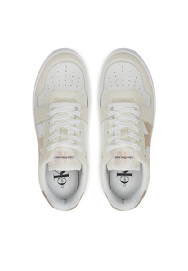 Calvin Klein Jeans Sneakersy Bold Platf Low Lace Mix Nbs Mtr YW0YW01482 Biały. Kolor: biały. Materiał: skóra