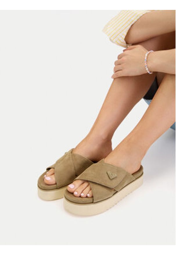 Roxy Klapki CWBEOB-HY22031-2 Beżowy. Kolor: beżowy. Materiał: materiał