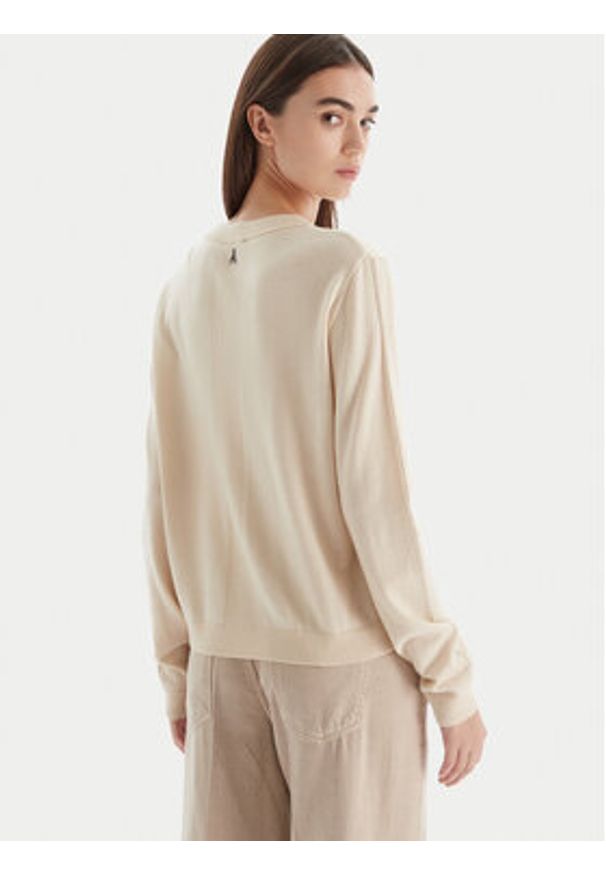 Patrizia Pepe Sweter 2K0363/KM36-W405 Écru Regular Fit. Materiał: wełna
