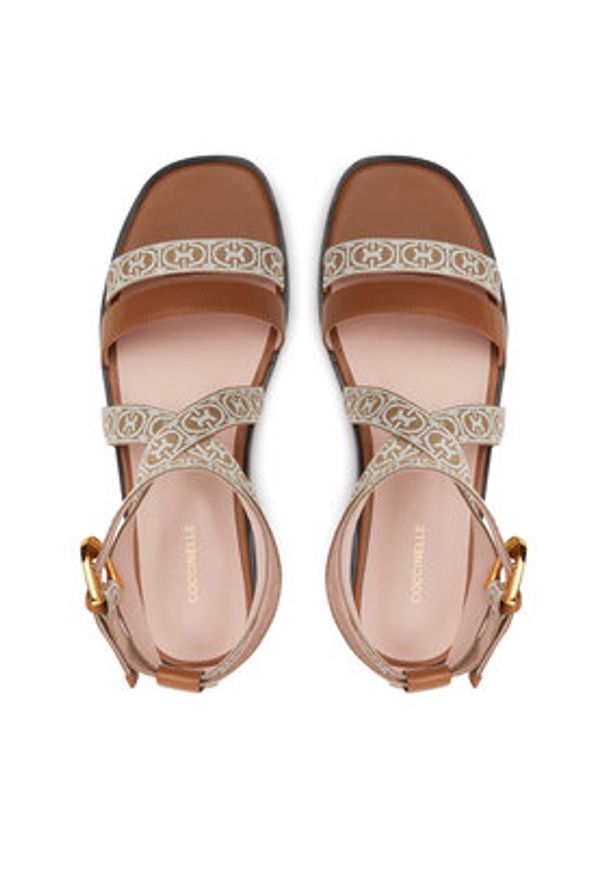 Coccinelle Sandały E4 SVR 18 03 01 Beżowy. Kolor: beżowy. Materiał: materiał