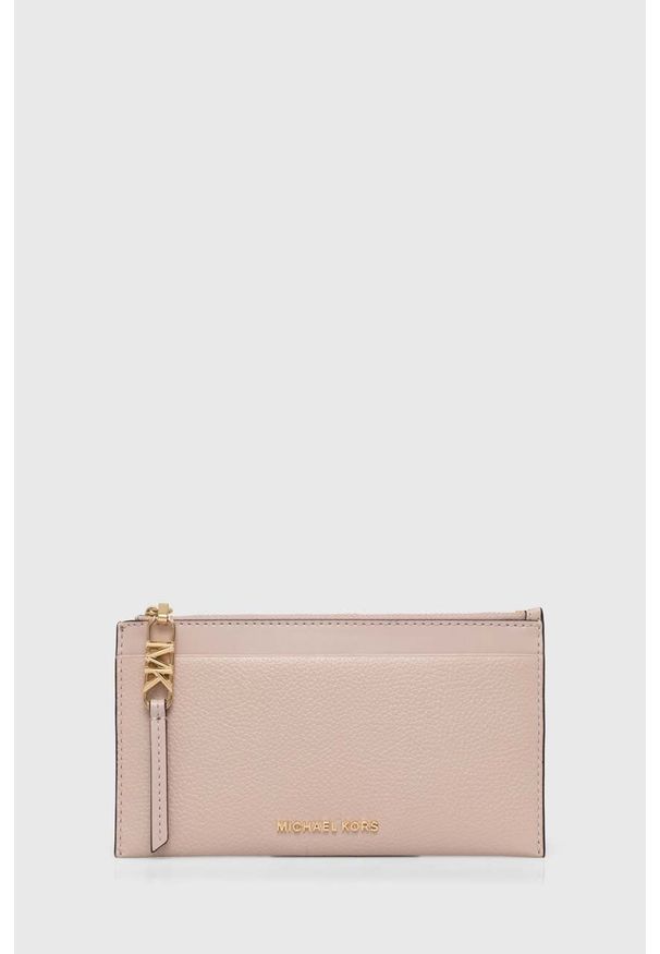 MICHAEL Michael Kors portfel skórzany damski kolor różowy. Kolor: różowy. Materiał: skóra