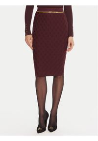 Elisabetta Franchi Spódnica ołówkowa GK-20B-56E2-V390 Bordowy Slim Fit. Kolor: czerwony. Materiał: wiskoza