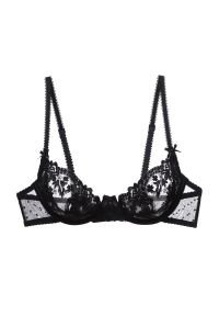 Intica - Biustonosz z półmiseczką z koronką na co dzień i wieczór Briny. Kolor: czarny. Materiał: koronka. Wzór: koronka #1