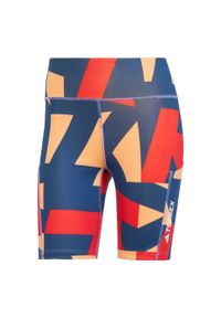 Adidas - Szorty Terrex Multi 8-Inch Tight Printed. Kolor: czerwony, wielokolorowy, pomarańczowy. Materiał: materiał