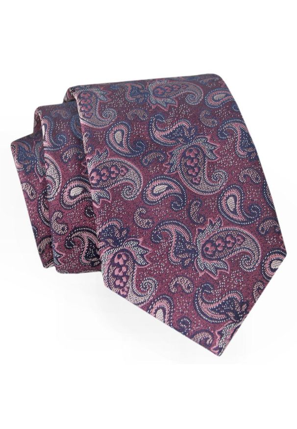 Krawat Angelo di Monti - Duży Wróz Paisley. Kolor: czerwony. Materiał: tkanina. Wzór: paisley. Styl: elegancki, wizytowy