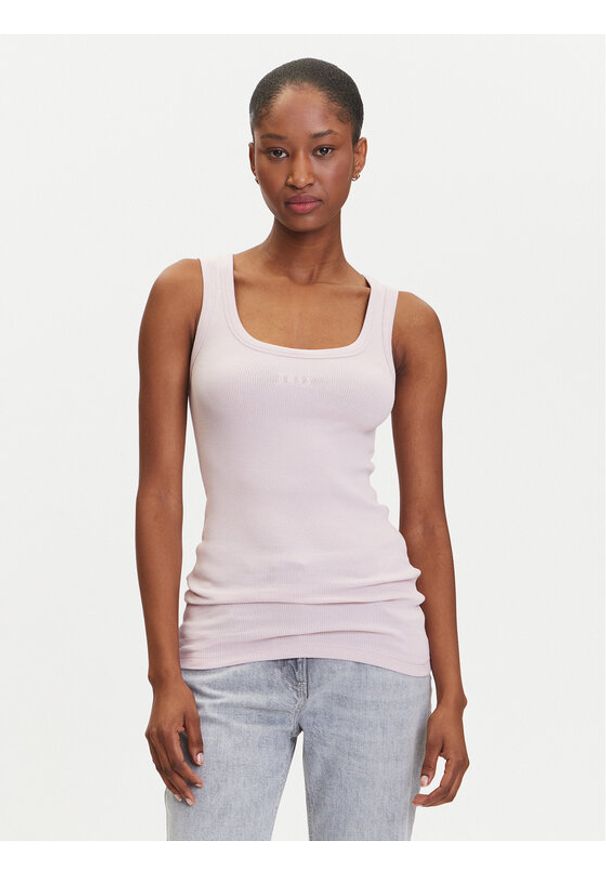 BOSS Top C_Ematite 50504245 Różowy Slim Fit. Kolor: różowy. Materiał: bawełna