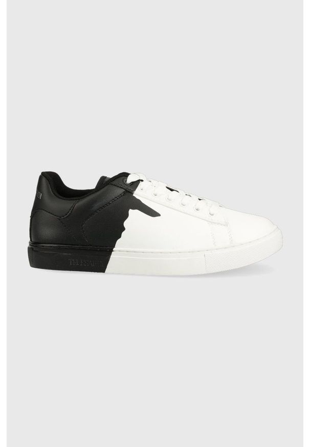 Trussardi Jeans - Trussardi sneakersy kolor biały. Nosek buta: okrągły. Zapięcie: sznurówki. Kolor: biały