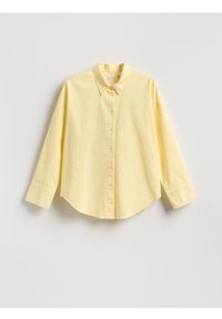 Reserved - Koszula z bawełny oxford - jasnożółty. Kolor: żółty. Materiał: bawełna