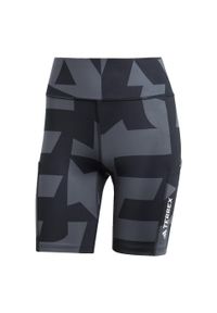 Adidas - Szorty Terrex Multi 8-Inch Tight Printed. Kolor: wielokolorowy, czarny, szary. Materiał: materiał
