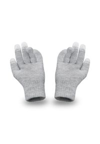 Rękawiczki męskie PaMaMi - Jasnoszary. Kolor: szary. Materiał: akryl. Sezon: zima #2