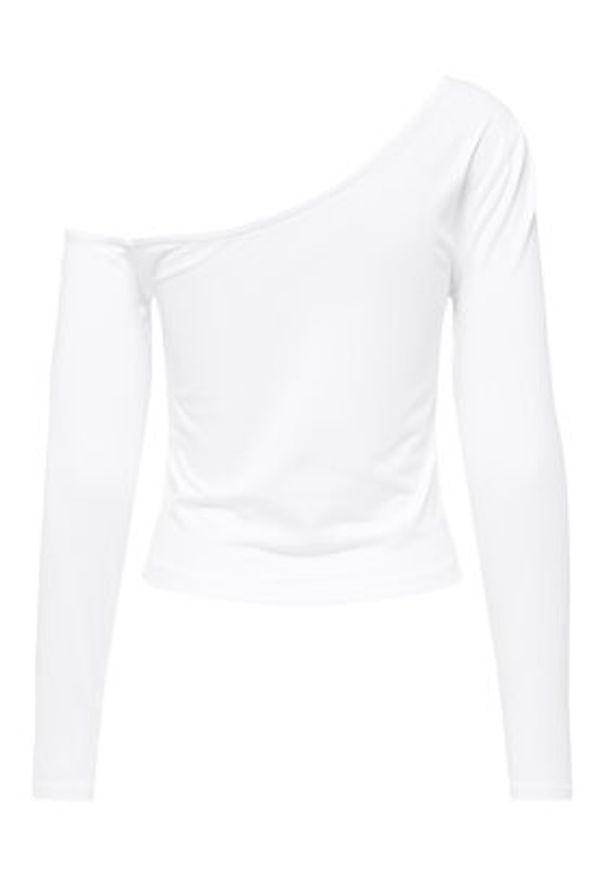 only - ONLY Bluzka Live Love 15344398 Biały Slim Fit. Kolor: biały. Materiał: bawełna