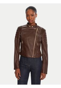 Guess Kurtka z imitacji skóry W5YL19 WHDS0 Brązowy Regular Fit. Kolor: brązowy. Materiał: skóra