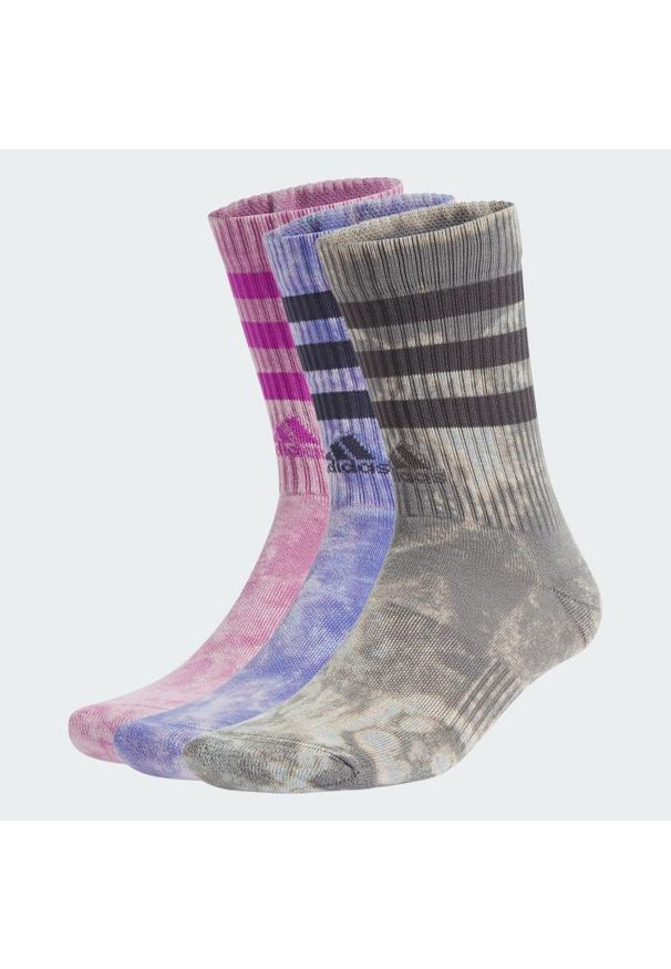 Adidas - 3-Stripes Stonewash Crew Socks 3 Pairs. Kolor: fioletowy, wielokolorowy, niebieski, szary. Materiał: materiał