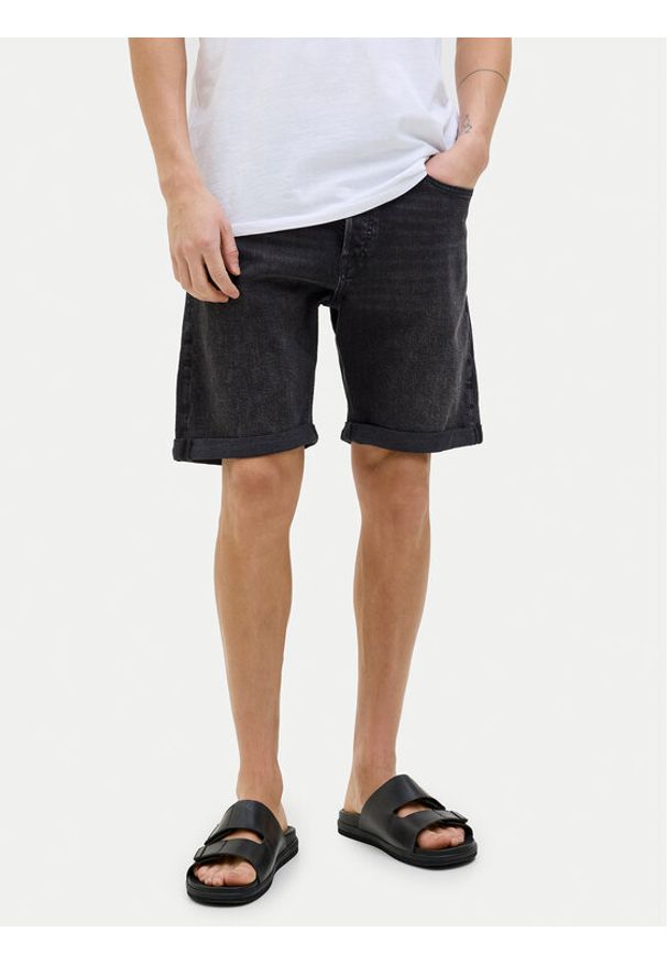 Jack & Jones - Jack&Jones Szorty jeansowe Rick 12269612 Czarny Regular Fit. Kolor: czarny. Materiał: bawełna