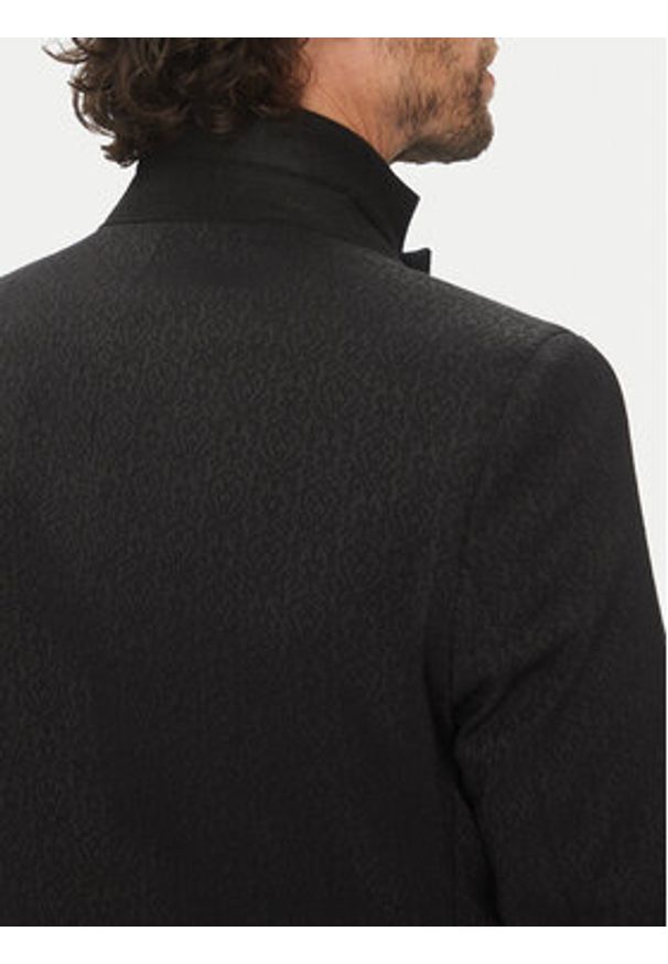 Karl Lagerfeld - KARL LAGERFELD Marynarka 155244 552042 Czarny Regular Fit. Typ kołnierza: dekolt w karo. Kolor: czarny. Materiał: bawełna, syntetyk