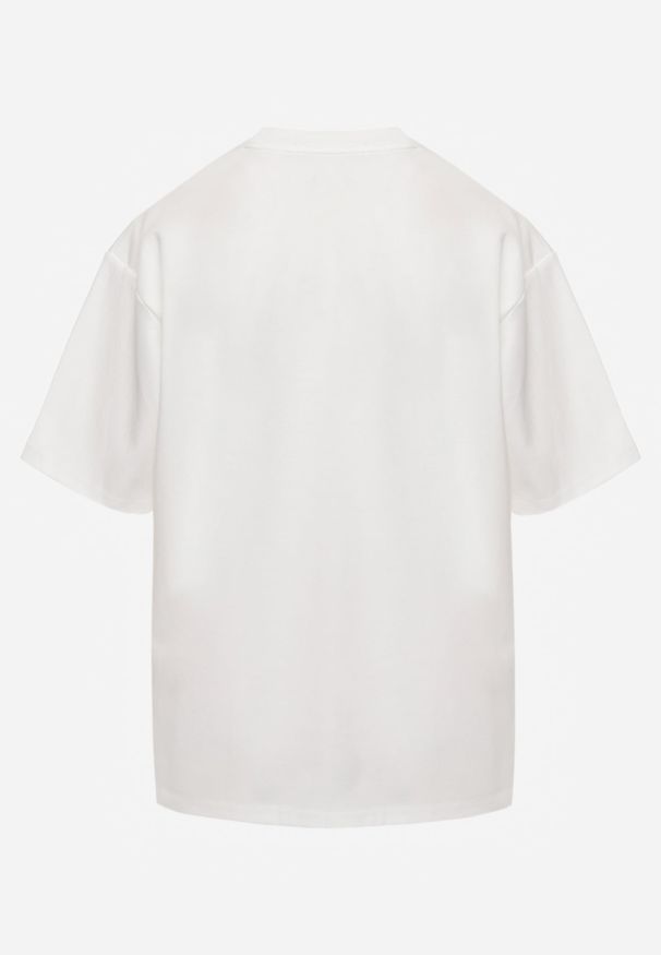 Renee - Biały Basicowy T-shirt z Bawełny Meranissea. Okazja: na co dzień. Kolor: biały. Materiał: bawełna. Styl: casual, klasyczny