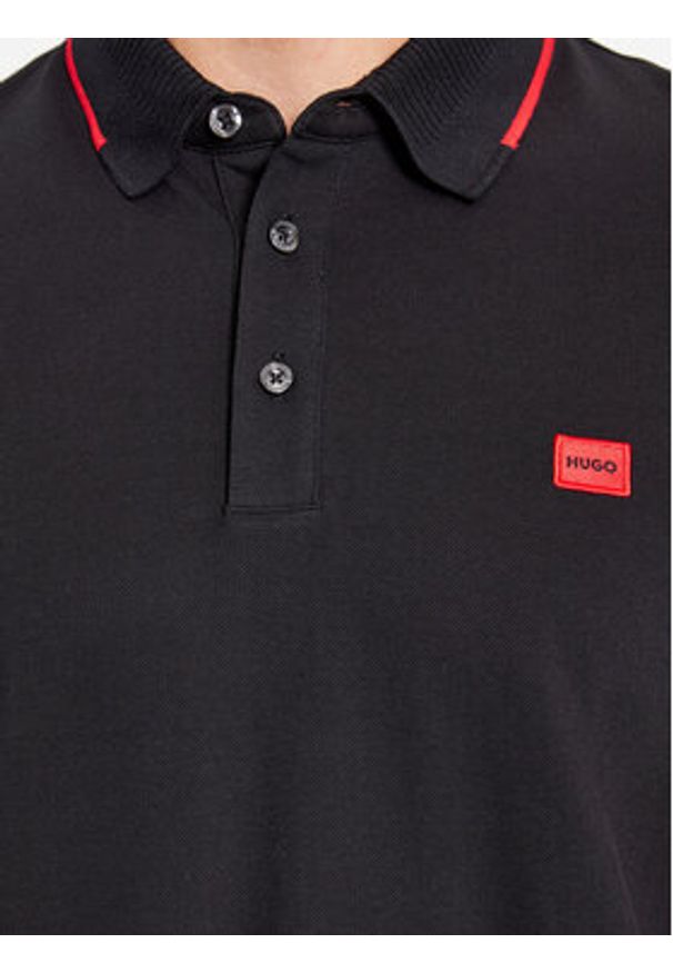 Hugo Polo Deresino232 50490775 Czarny Slim Fit. Typ kołnierza: polo. Kolor: czarny. Materiał: bawełna