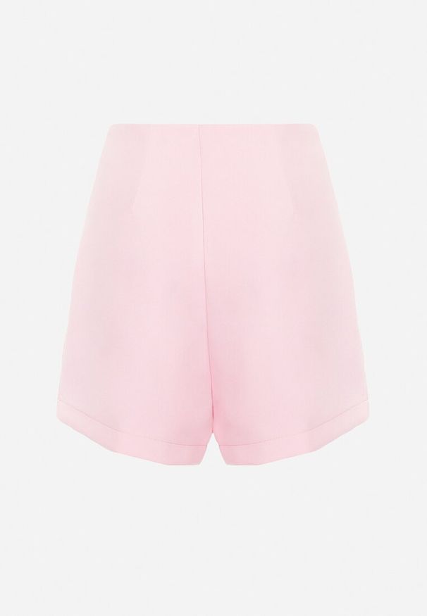 Born2be - Różowe Eleganckie Spódnico-Spodenki z Rozcięciem Jelrina. Okazja: na co dzień, na imprezę. Stan: podwyższony. Kolor: różowy. Styl: elegancki