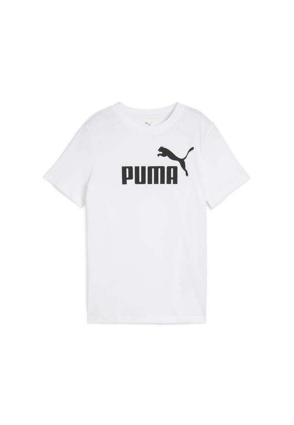 Puma - Młodzieżowa koszulka ESS z logo No. 1 PUMA. Kolor: biały. Materiał: bawełna. Sport: joga i pilates