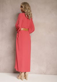 Renee - Czerwona Sukienka Palane. Kolor: czerwony. Materiał: materiał. Wzór: aplikacja, gładki. Styl: klasyczny. Długość: maxi #3