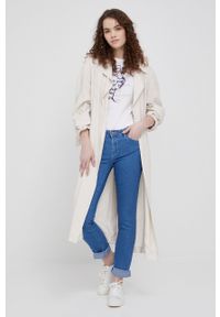 Wrangler jeansy STRAIGHT SEVENTIES damskie medium waist. Kolor: niebieski