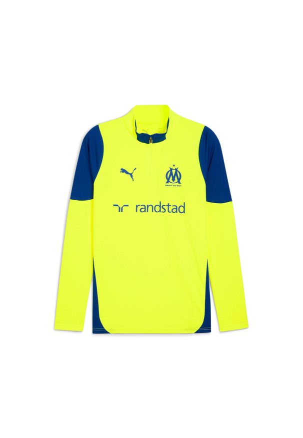 Puma - Treningowa góra 1/4 zip OM 2025/26. Kolor: żółty. Sport: piłka nożna