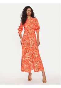 only - ONLY Sukienka koszulowa Callie 15318799 Pomarańczowy Regular Fit. Kolor: pomarańczowy. Materiał: bawełna. Typ sukienki: koszulowe